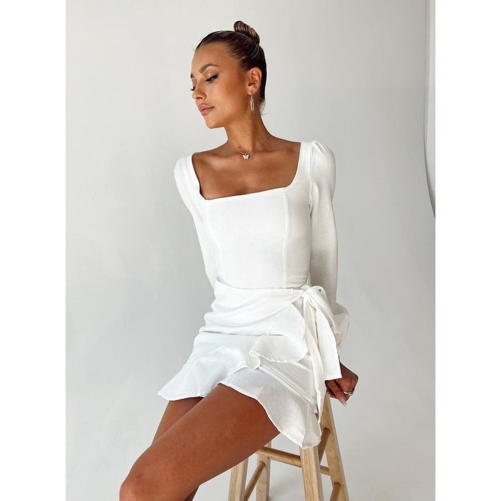 Princess Polly White Mini Dress with Square Neck